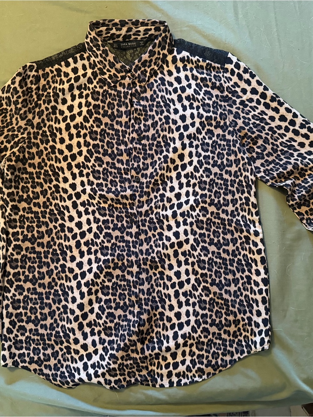 Zara Leopard Print With Lace Shoulders